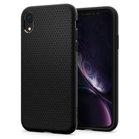 Liquid Air	Matte Black	Case	back design and a front view of the edge around the	iPhone XR	device.